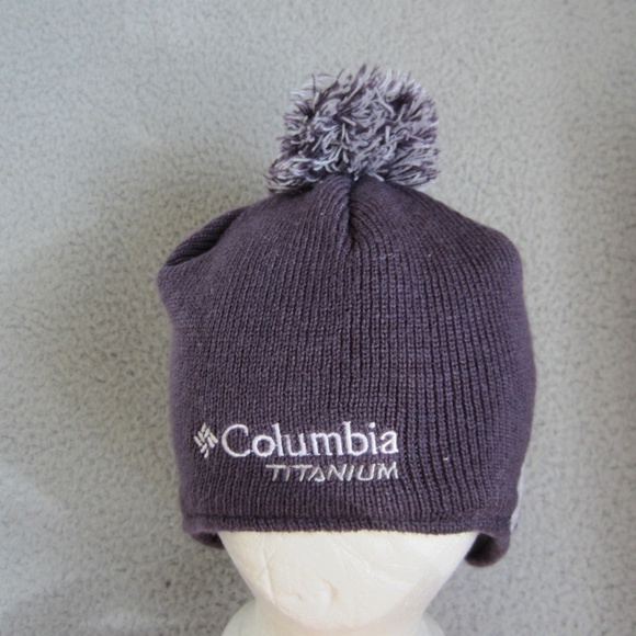 Columbia Titanium Beanie unisex,one size Knie,w/ Pockets,Pom-pom,purple/white - Picture 1 of 11